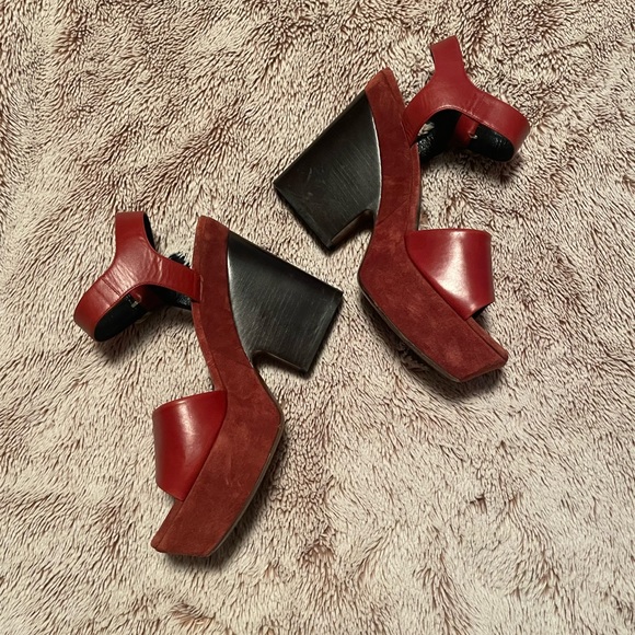 Celine Red Bam Platform Sandals - Picture 10 of 15
